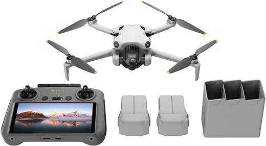 DJI Mini 4 Pro Fly More Combo Plus with DJI RC 2, Mini Drone with 4K HDR Video, 3 Intelligent Flight Battery Plus for up to 135 Mins Flight Time, Smart Return to Home, Drone with Camera for Beginners