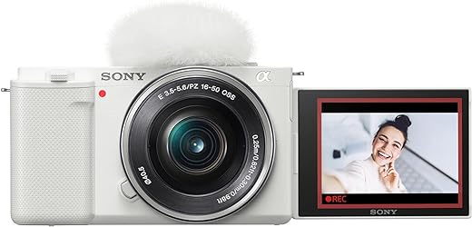 Sony Alpha ZV-E10 - APS-C Interchangeable Lens Mirrorless Vlog Camera Kit - White